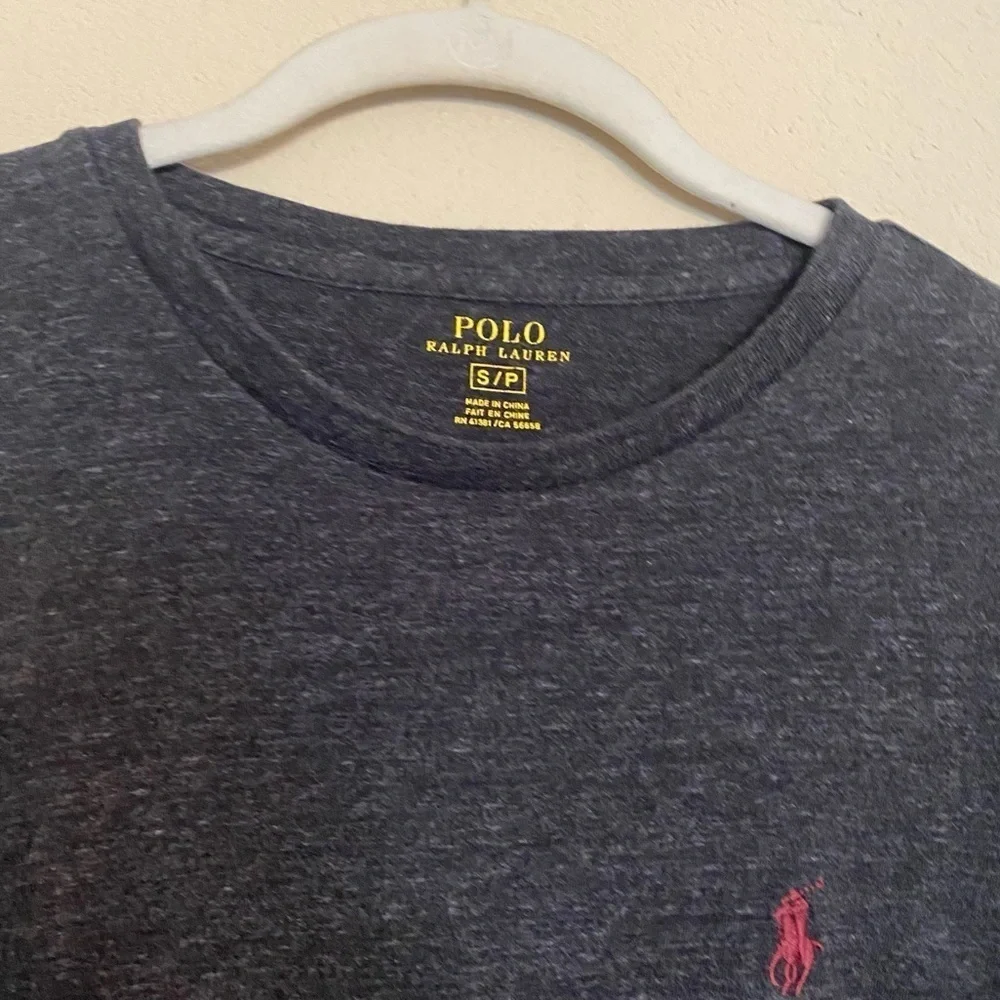 Polo Ralph Lauren Long Sleeve T-Shirt Top Size S Gray Pony Logo Preppy Casual